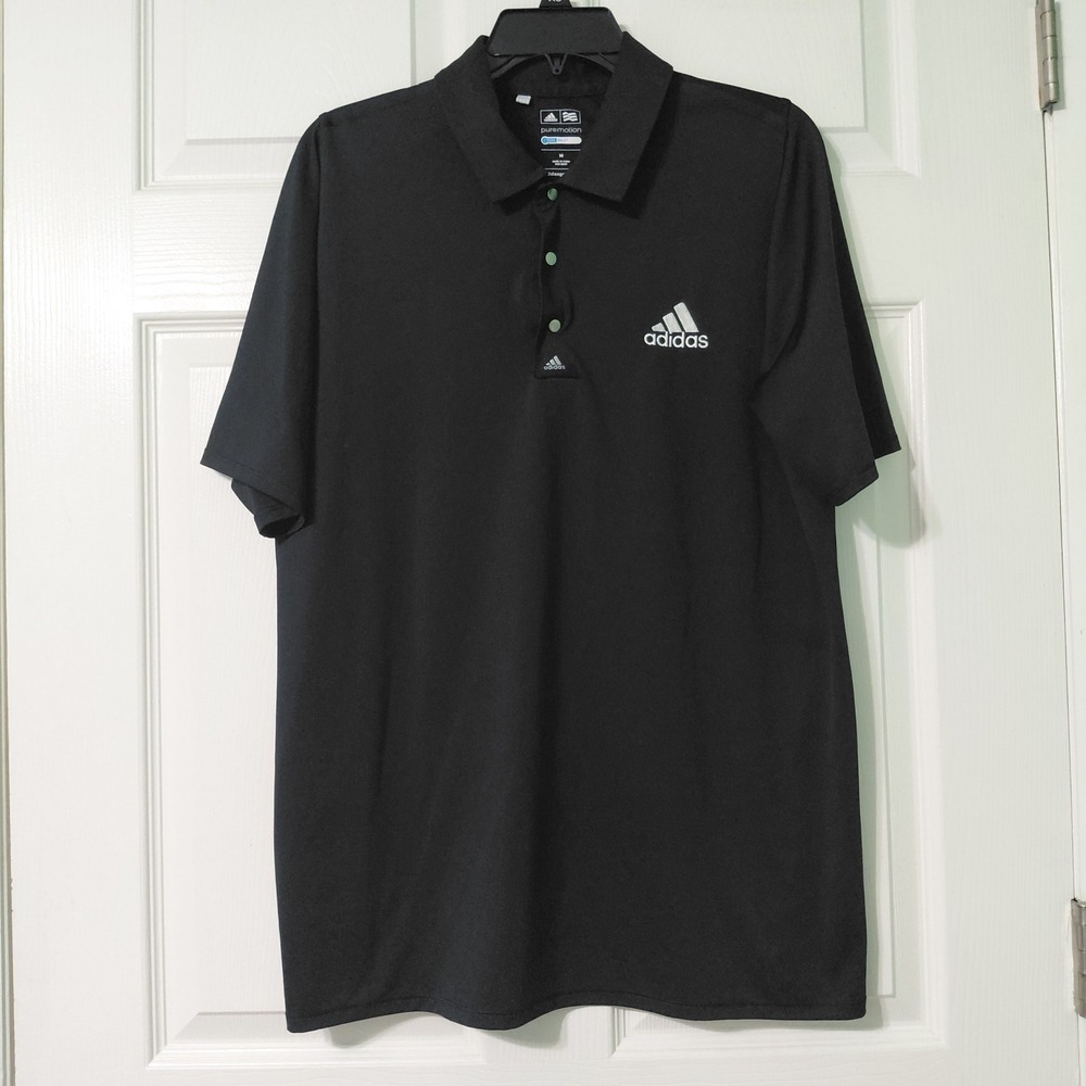 Adidas Golf Mens Puremotion CoolMax Polo Shirt Black Z88387 Size Medium